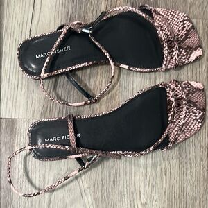 Marc Fisher Pink Snakeskin Women's Sandals